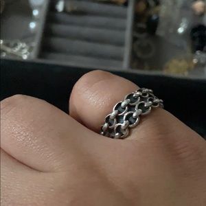 vintage sterling silver chain ring